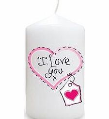 Heart Stitch - I Love You Candle