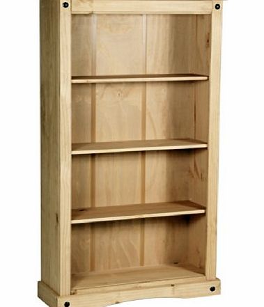 Heartlands Furniture Corona Medium Book Case with 3-Shelves, Light Fiesta Wax Pine