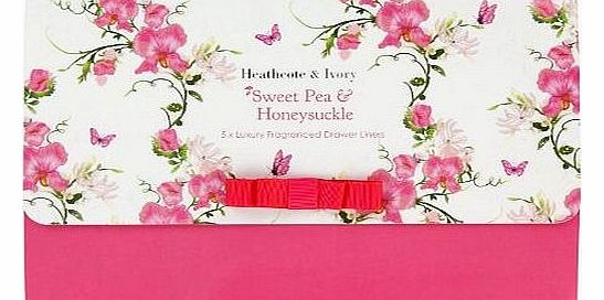 Sweet Pea and Honeysuckle Luxury Fragranced Drawer Liners, Set of 5