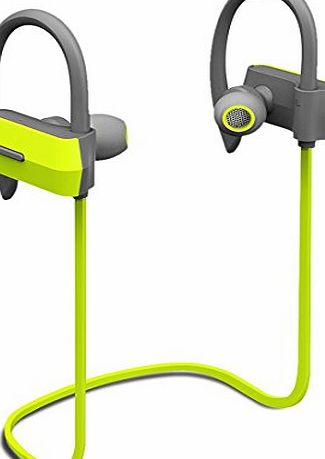 Heiyo Wireless Bluetooth Headphones,In Ear Sports Earbuds Secure Fit Earhook Headset 7-hour Working Time with Mic IPX4 Sweatproof Headphone Workout for Running Gym Exercise Earphones by Heiyo --Green