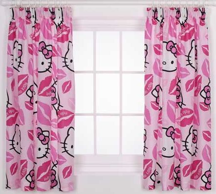 Hello Kitty Kiss Curtains - 168x137cm - Pink