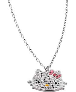 Hello Kitty Sterling Silver Crystal Pendant