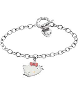 Hello Kitty Sterling Silver Enamel Charm Bracelet