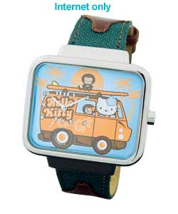 hello kitty Watch with Blue and Brown Strap