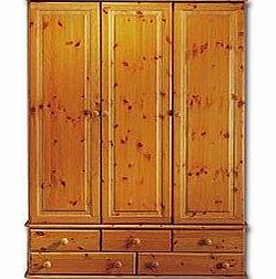 Wycombe 3 Door 5 Drawer Wardrobe Pine