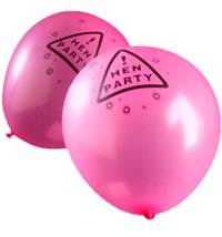 Hen Party Warning Sign Balloons Pk12