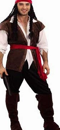 Henbrandt Mens Pirate Costume for Caribbean Swashbuckler Fancy Dress Outfit One Size