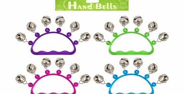 Set of 4 Hand Bells with Coloured Transparent Handle