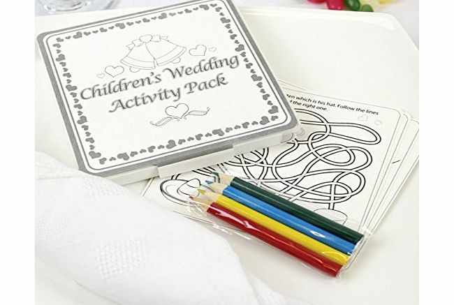 x10 - WEDDING TABLE FAVOURS GIFT - COLOURING FUN ACTIVITY PACK / GAME PUZZLE BOOK