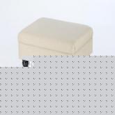 henley Footstool - Kenton Slub Jet - Light leg stain
