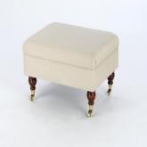 Footstool - Velvet Feel Smokey Ash - Dark leg stain