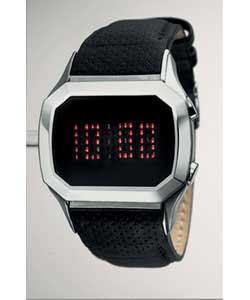 Gents Mickey LCD Leather Strap Watch