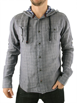 Grey Stansted Hooded Shirt