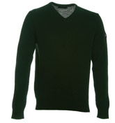 Carter Dark Green V-Neck Sweater