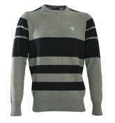 Helford Grey and Navy Sweater