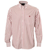Red and White Stripe Long Sleeve Shirt