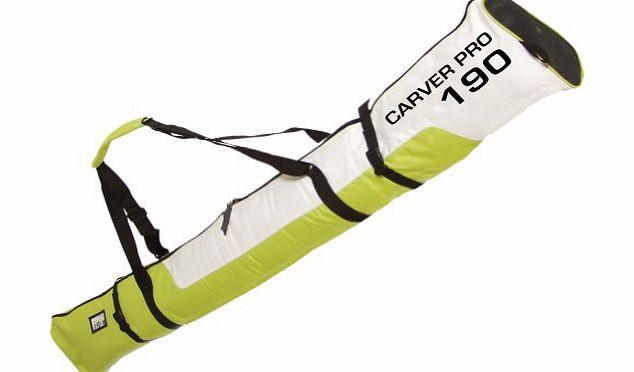 Henry Brubaker 190cm Skibag ProCarver green/white org. BRUBAKER padded ski bag with zip fastening