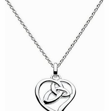 Womens Sterling Silver Celtic Knot In Heart Necklace, 92034HP 18``