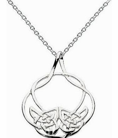 Womens Sterling Silver Celtic Large Open Woven Necklace 9212HP, 18``