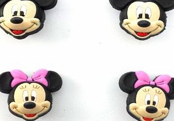 Hermes 2 X 3D Minnie Mouse   2 X 3D Mickey Mouse Set of Shoe Charms Button