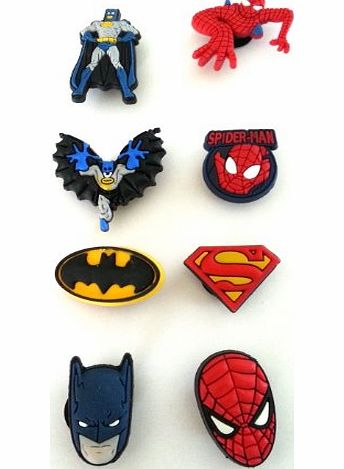 Hermes 8 pcs Set of Shoe Charms Batman and Spiderman