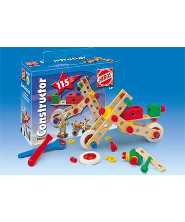 Heros Wooden Toys 115 pc CONSTRUCTOR SET.