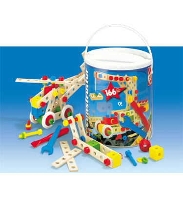 Heros Wooden Toys 166 pc CONSTRUCTOR SET.
