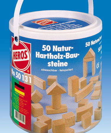 Heros Wooden Toys 50 pc BUILDING BLOCK SET