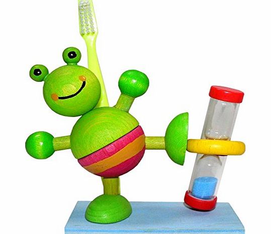 Hess Wooden Toddler Toy Frog Tooth Brush Holder with Timer