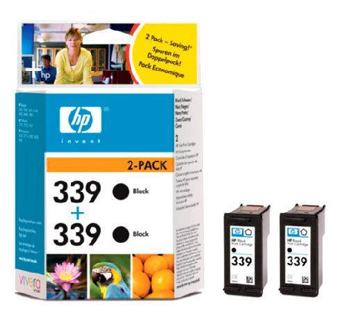 Hewlett Packard C9504EE HP 339 2-pack Black Inkjet Print Cartridge