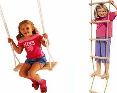HHL Set Wooden and Rope Garden Swing amp; Rope Ladder Toy