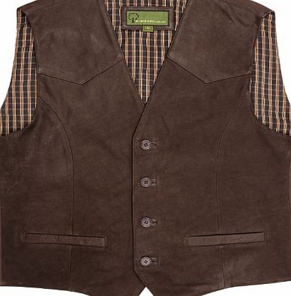 Hidepark 004 : Leather Waistcoat Brown, Large