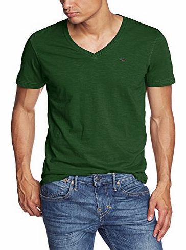 Hilfiger Denim Mens Panson Vn Knit S/S V-Neck Short Sleeve T-Shirt, Green (Greener Pastures-Pt 366), X-Large