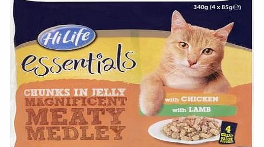 HiLife Essentials Cat Food Meaty Medley Selection in Jelly 52 x 85g Pouches