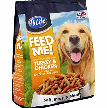 HiLife Feed Me! Turkey Chicken amp; Fresh Vegetables With Bacon 4 x 1.5KG Bags