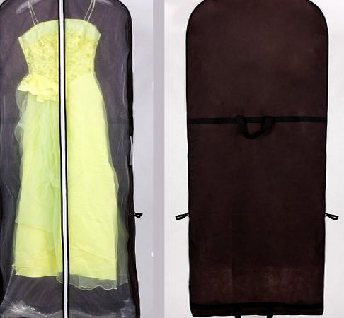 HIMRY Breathable Wedding Gown Dress Garment Clothes Cover Bag 70`` Long Zip, for Wedding Dresses, evening dresses, dresses, suits, coats, jackets, trousers and longer clothes, with two pockets, KXB101 Brown