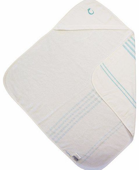 Hooded Poncho Towel Blue/White