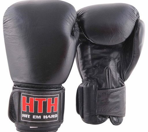 Hit Em Hard Boxing Gloves - Black, 10 oz