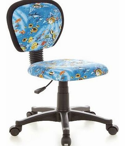 hjh OFFICE  Kid Base 670185 Childrens Desk Chair with Aquarium Motif