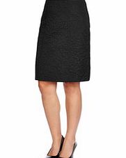 HOBBS Gwen black wool blend embossed skirt