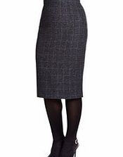 HOBBS Josephine charcoal wool blend skirt