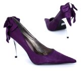 Garage Shoes - Durham - Womens High Heel Shoe - Purple Satin Size 7 UK