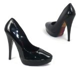 Garage Shoes - Pickard - Womens High Heel Shoe - Black Patent Size 3 UK