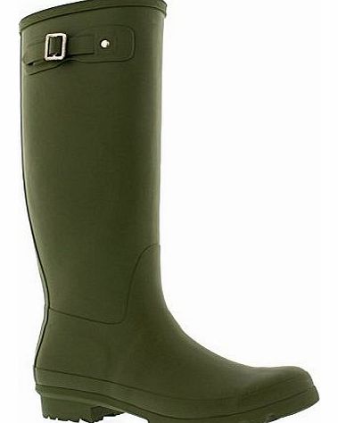 Womens Original Tall Snow Winter Waterproof Rain Wellies Wellington Boots - Olive Green - 8