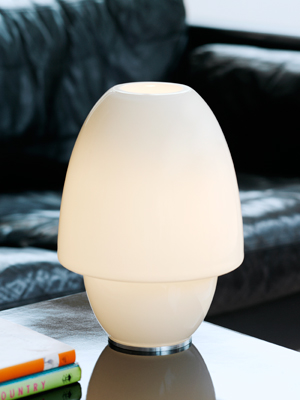 Holmegaard Glow White Glass Table Light