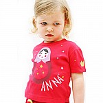 Babuschka T-shirt in red and pink