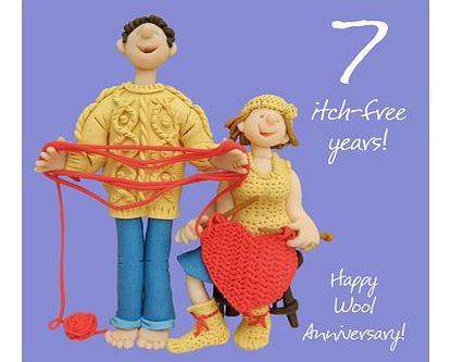 Holy Mackerel 7th Wedding Anniversary Card