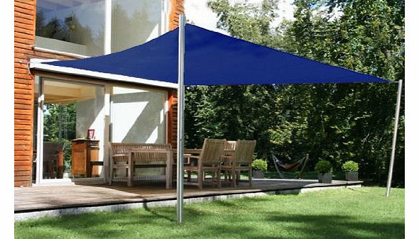 Homcom 4m x 3m Rectangle Sail Shade Sun Canopy Patio Garden Shade Awning   Free Ropes (Navy Blue)