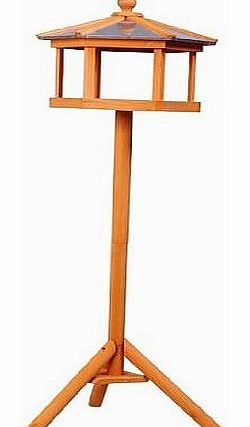 Homcom Deluxe Bird Stand Feeder Table Feeding Station Wooden Garden Wood Coop Parrot Stand 113cm High NEW