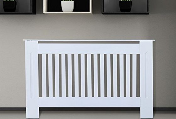 Homcom  Radiator Cover Painted Slatted Cabinet MDF Lined Grill White (112L x 19W x 81H (cm))